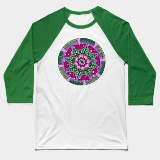 Mushroom Mandala Baseball T-Shirt